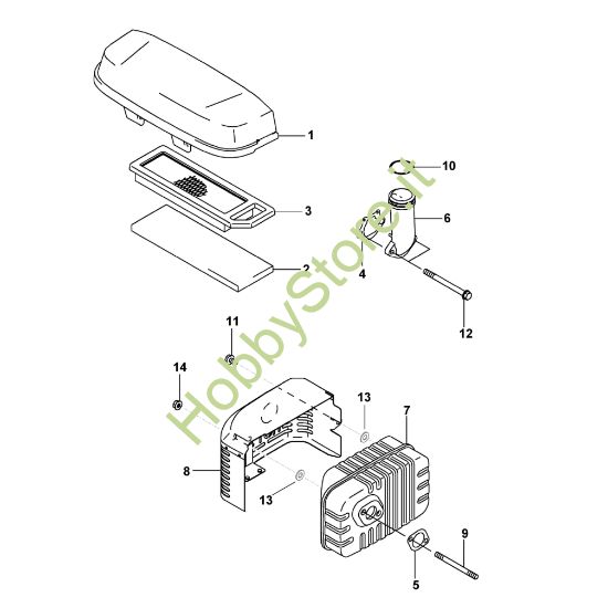 Picture of J - Filtro d'aria/tubo di scarico FJ180V-AM58